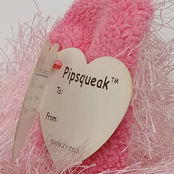 TY PUNKIES Collection Pipsqueak PINK Shaggy ELEPHANT Stuffed Animal 9” - Picture 3 of 7